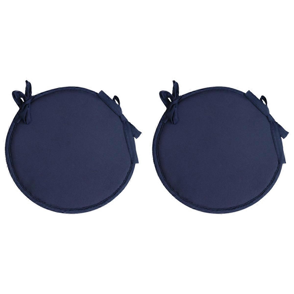 2 Pcs Circular Waterproof Chair Cushions for Garden Coffee Shop E