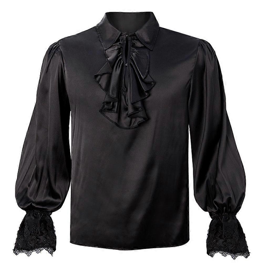 Medieval Chiffon Blouse Gothic Renaissance Cosplay Shirt, Vampire Costume Shirt for Halloween, Victorian Steampunk Elegant Chiffon Top