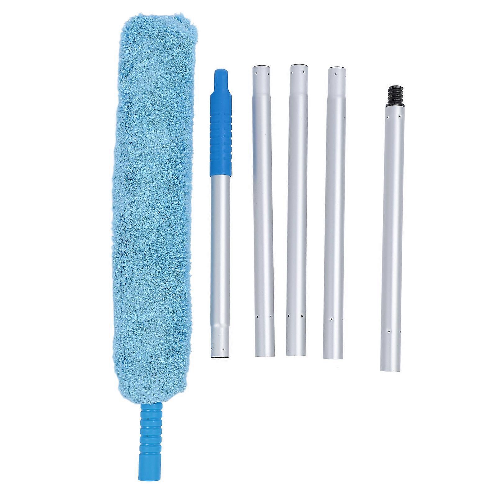 Extendable Feather Duster with Long Handle, Bendable Head, Dusting, Multipurpose, Soft, Coral Fleece, for Furniture Cracks and Corners
