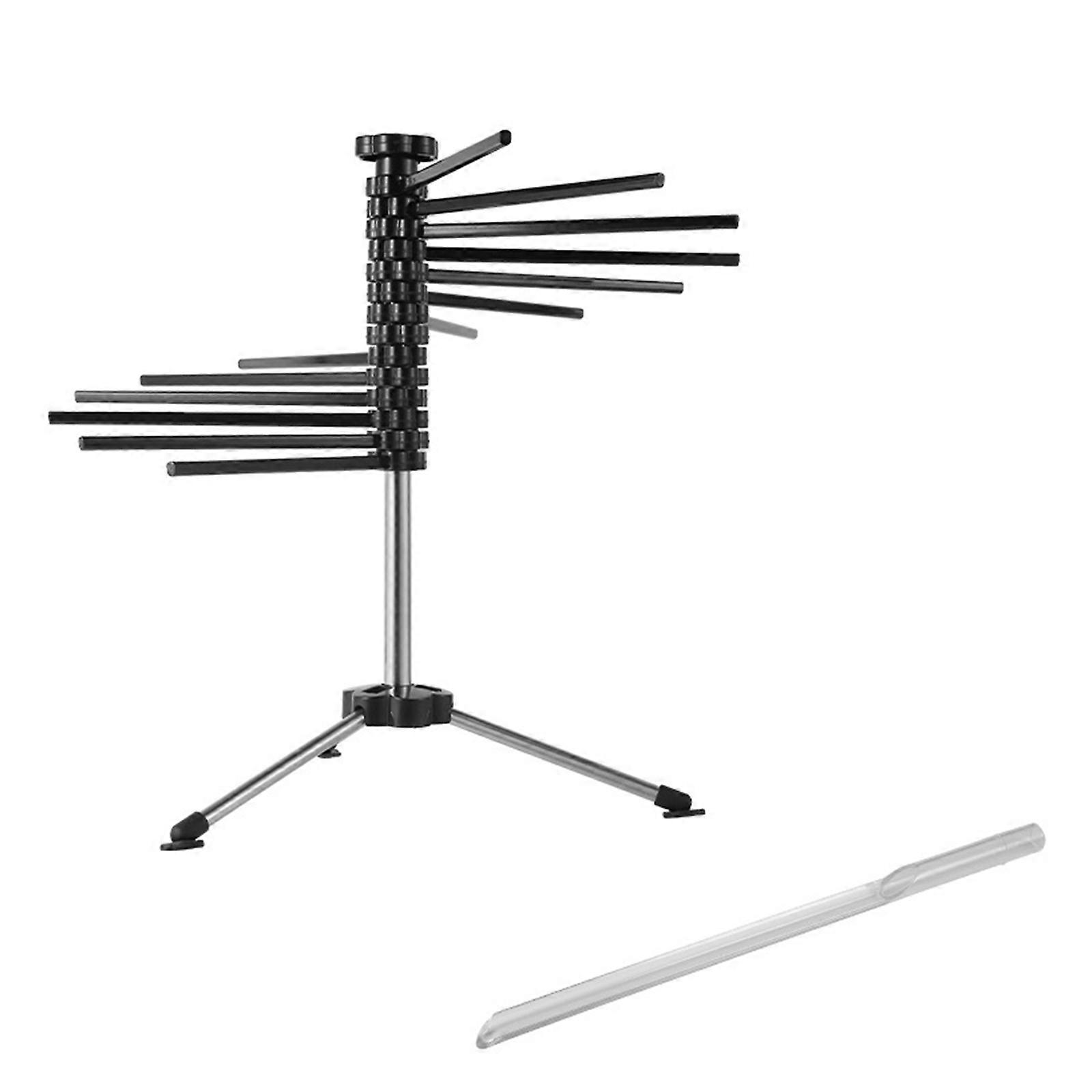 Séchoir à pâtes pliable, 10 bras facile à utiliser Étagère à pâtes de cuisine, support suspendu de séchoir à nouilles pliant à configuration rapide Noir