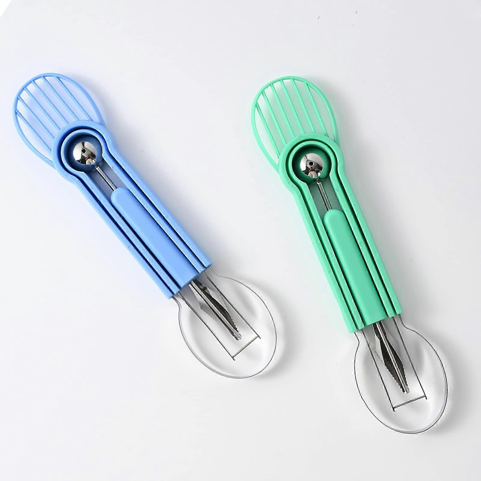 Stainless steel fruit digging set Five-In-One Multi-Functional Fruit Digging And Scooping Tools Green