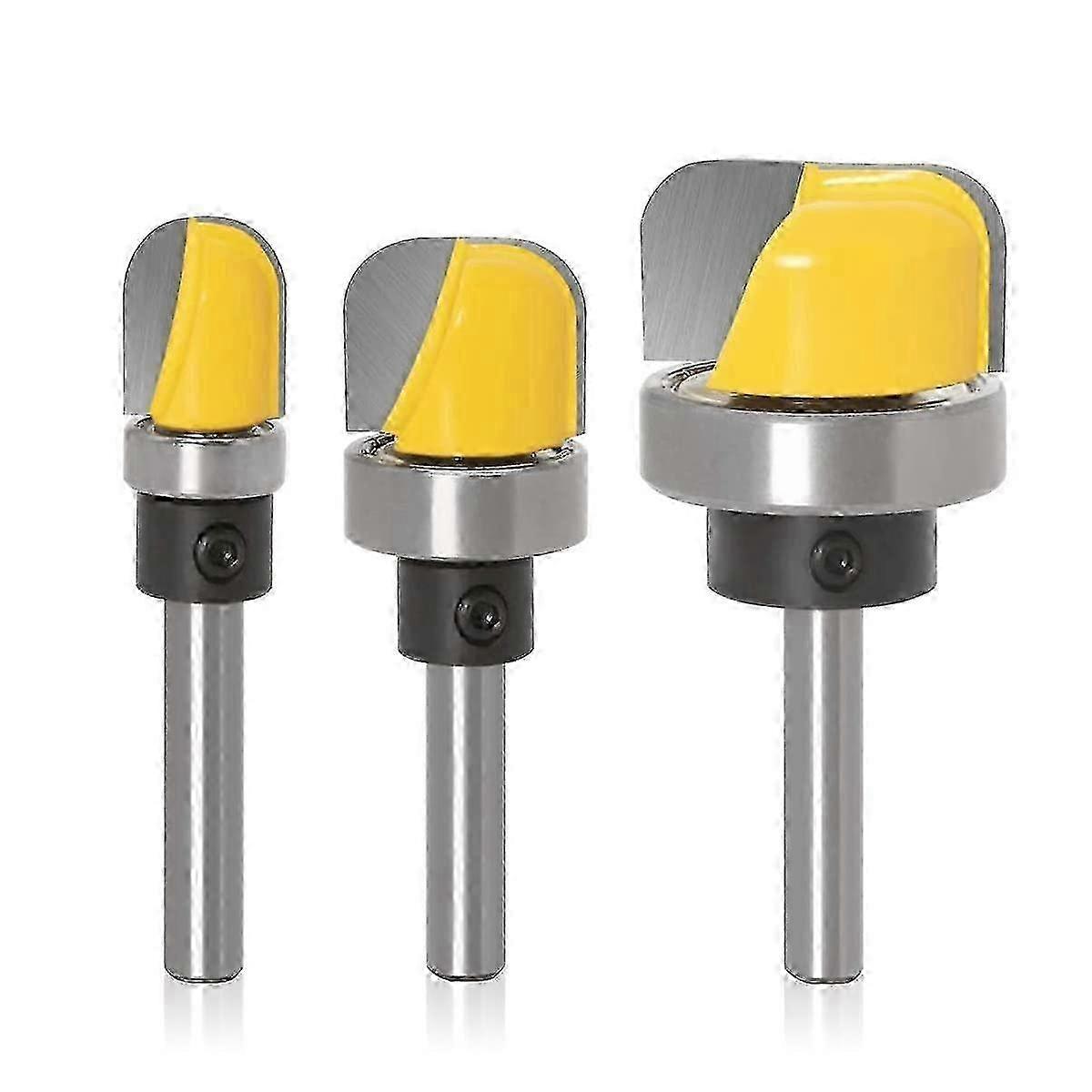 3 stks 1/4 Inch Shank Bowl en Tray Template Router Bit Set met Kogellager Schotel Carving Router Bits