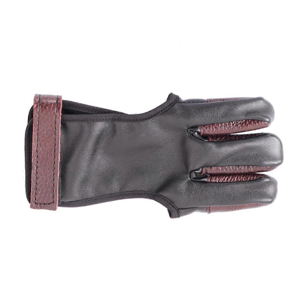 Longbow Finger Glove Archery Protector Gant en cuir à 3 doigts Soft Pu Archery Finger Tab Gant de chasse Gant confortable Archery