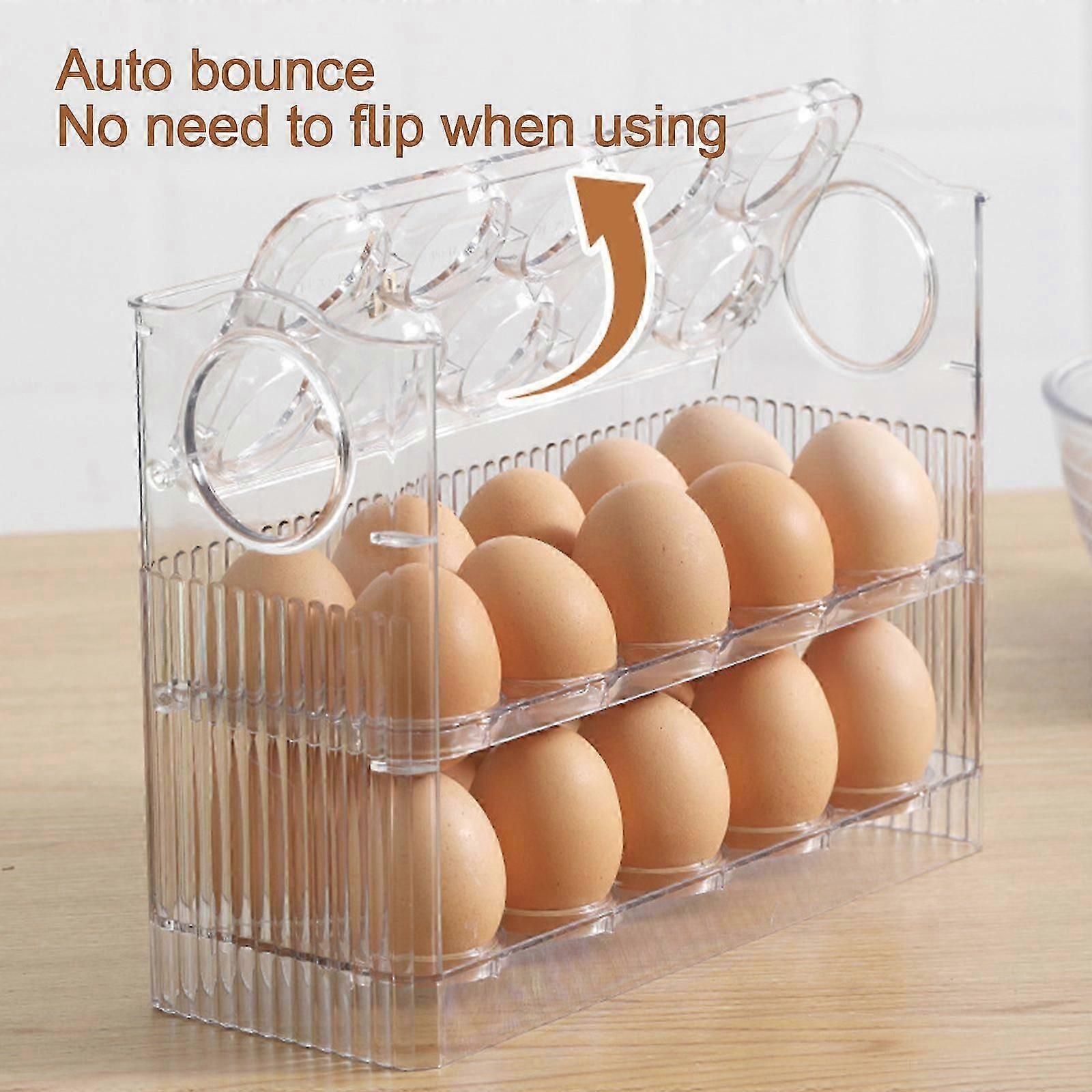 Refrigerator Side Door Egg Storage Box - Flip Design, 12-Egg Capacity