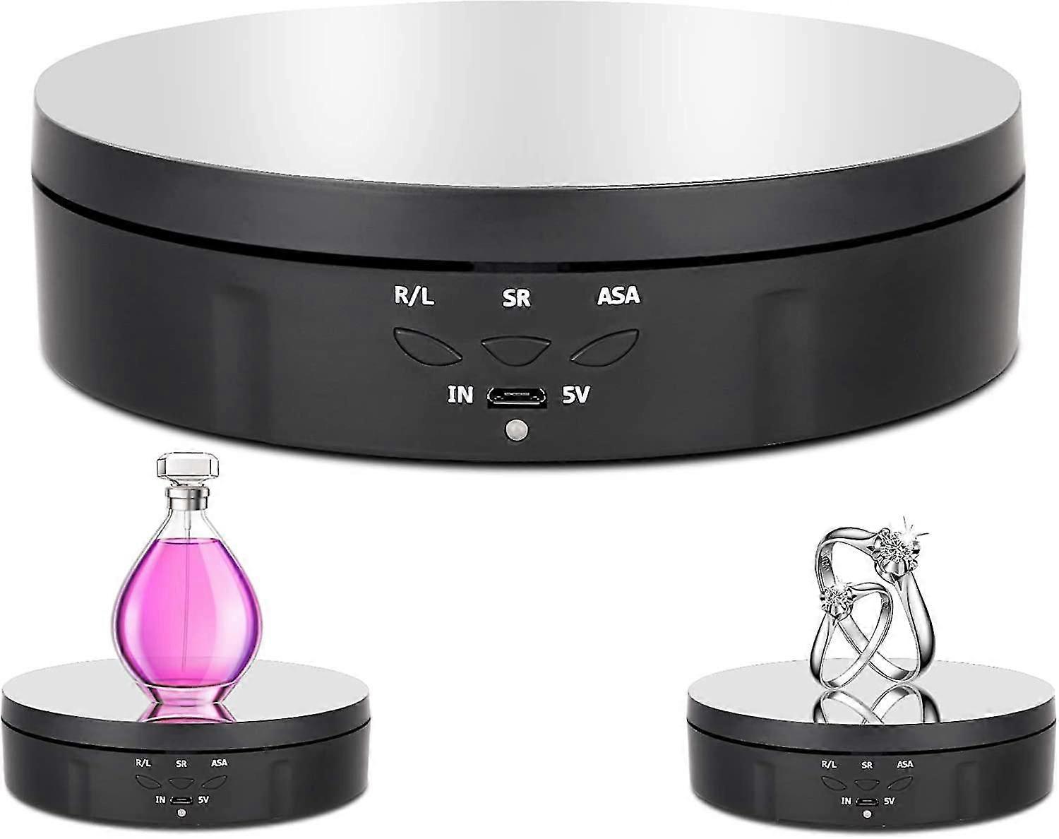 Motorized 360 Rotating Display Stand with Adjustable Speeds & Angles for Jewelry, Watches, and More