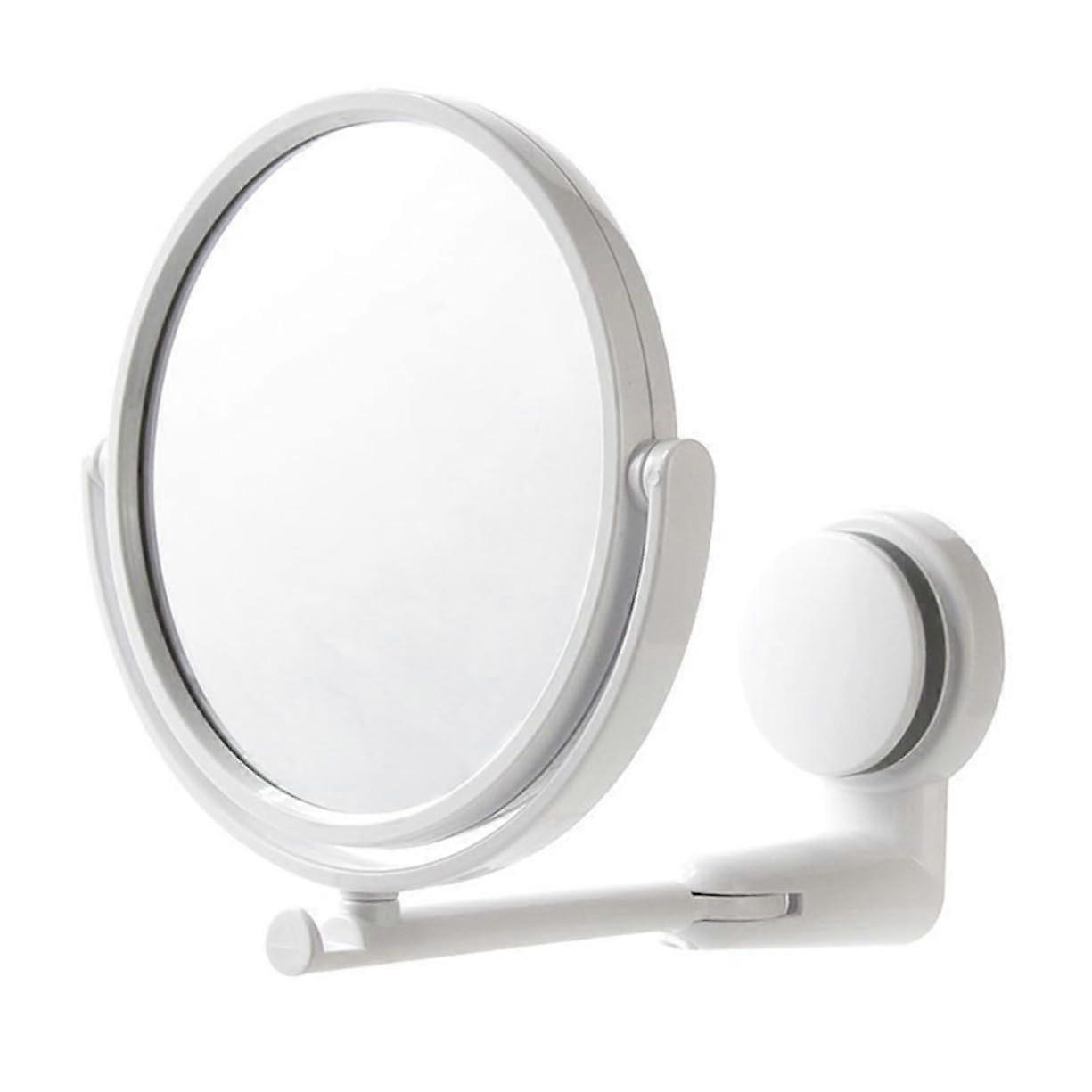 Non-Hole Makeup Mirror Double-Sided Wall-Mounted Beauty Mirror with Extended Sleeve and Adjustable Angle