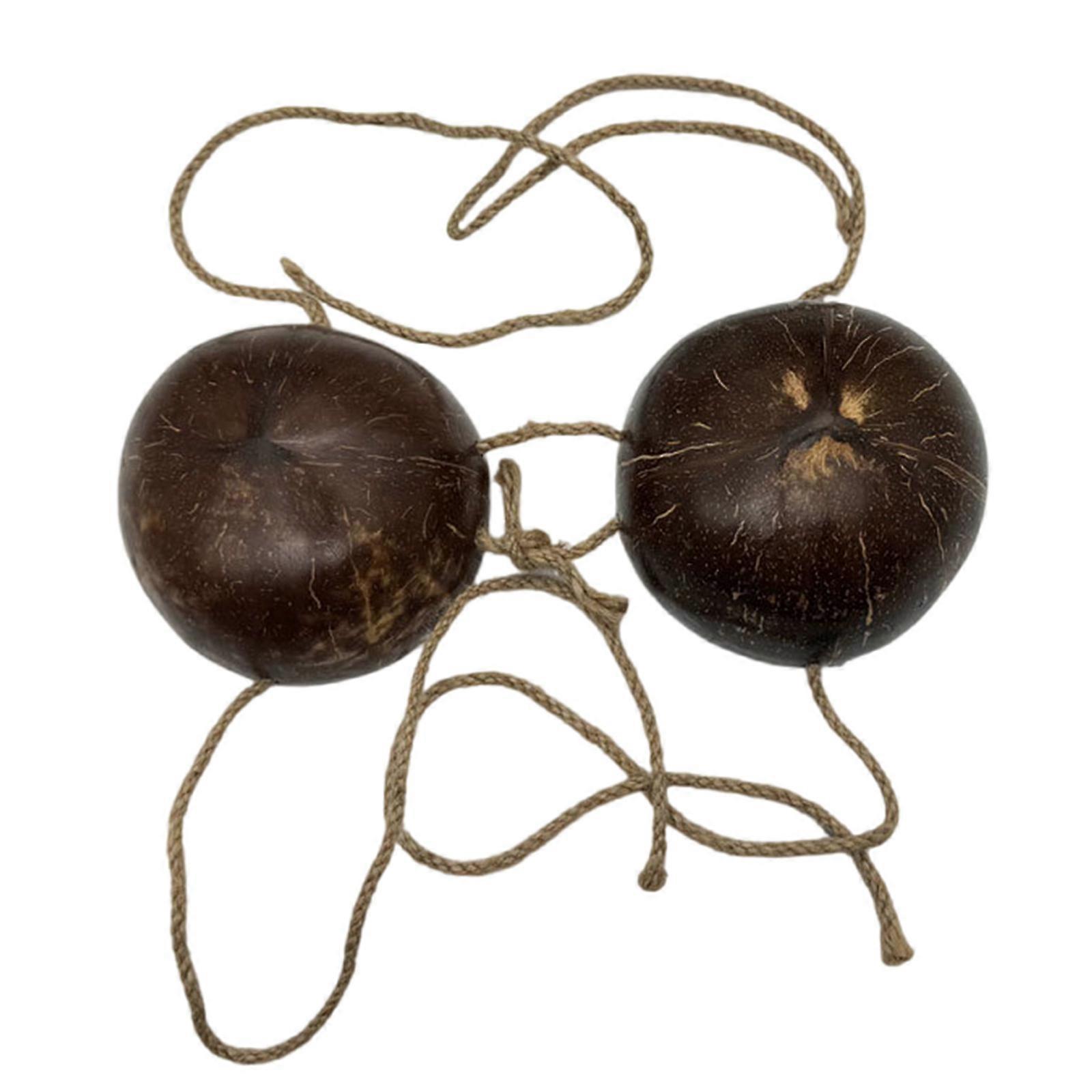Women's Natural Coconuts Shell Bra Hawaiian Coconuts Bra with Cord Coconuts Top for Beach Parties Beach Wedding brown