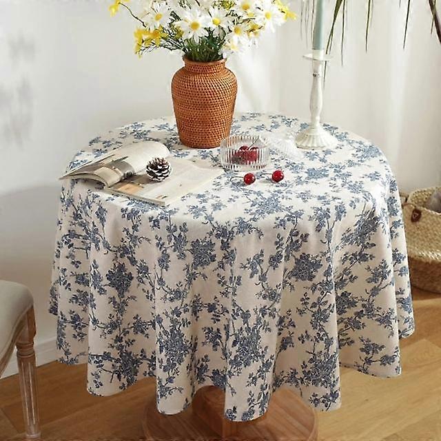 Μπλε Floral τραπεζομάντιλο για την επιτραπέζια ταινία γύρω από το βαμβάκι τραπεζομάντιλο και τη διακόσμηση γάμου λινών Νέα επιτραπέζια κάλυψη Nappe de Table