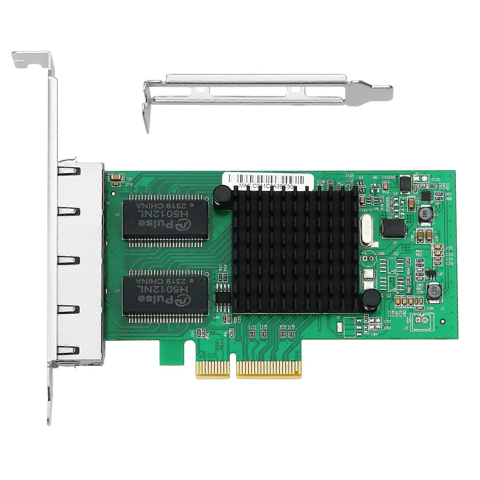 PCIe Network Card, Gigabit Ethernet Adapter, 1Gbps, PCI Express X4, Quad RJ45 Ports for High-Speed Networking