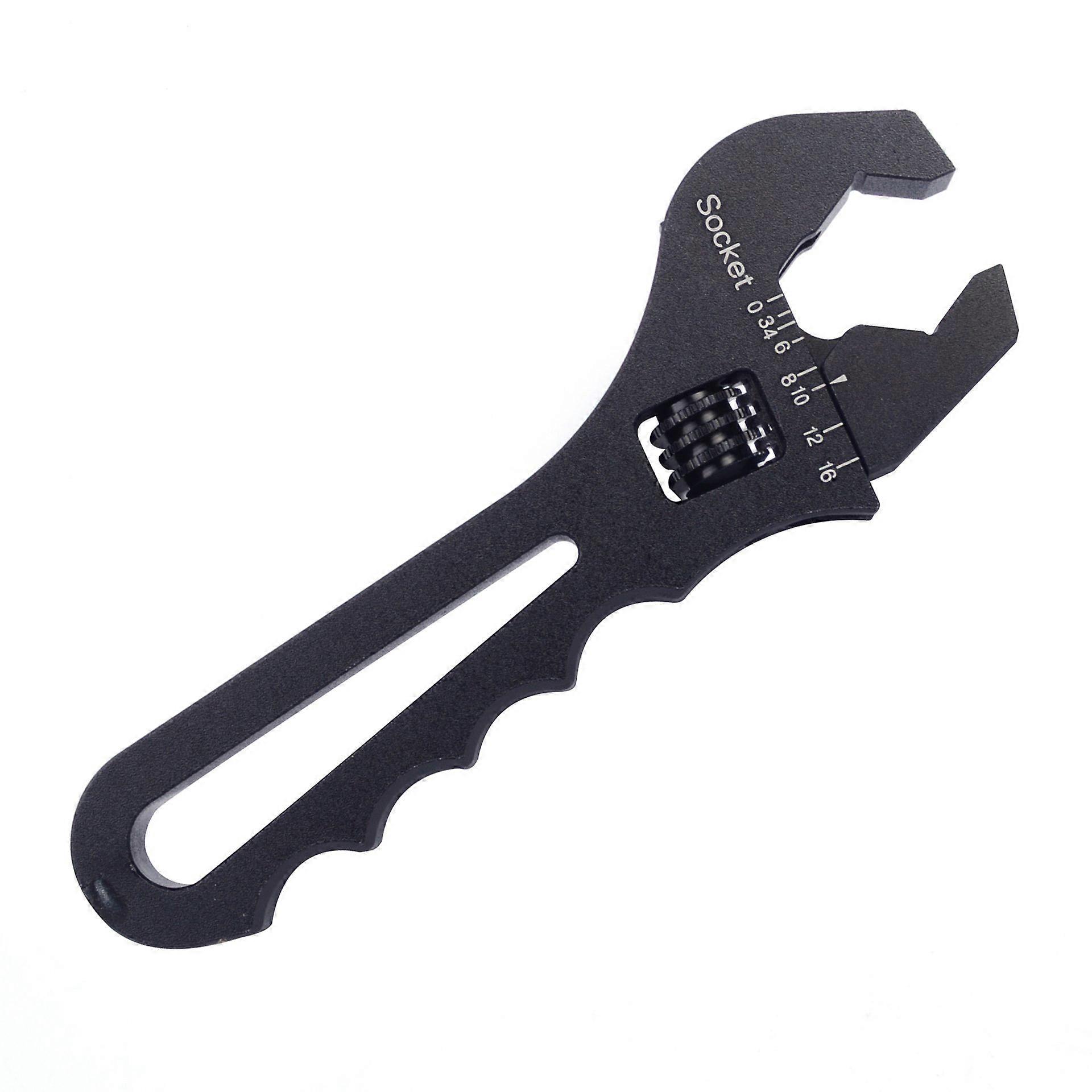 3AN-16AN Adjustable Aluminum Wrench Spanner Tool for AN Hose Fitting Adapter End, Black Finish