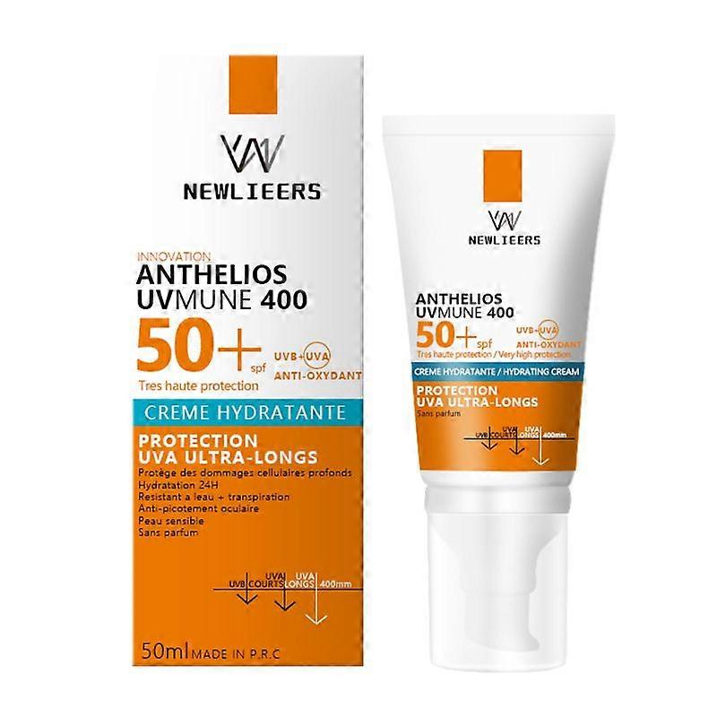 unbrand Crème solaire SPF 50+ PA++++, crème solaire hydratante pour le visage et le corps, crème sol