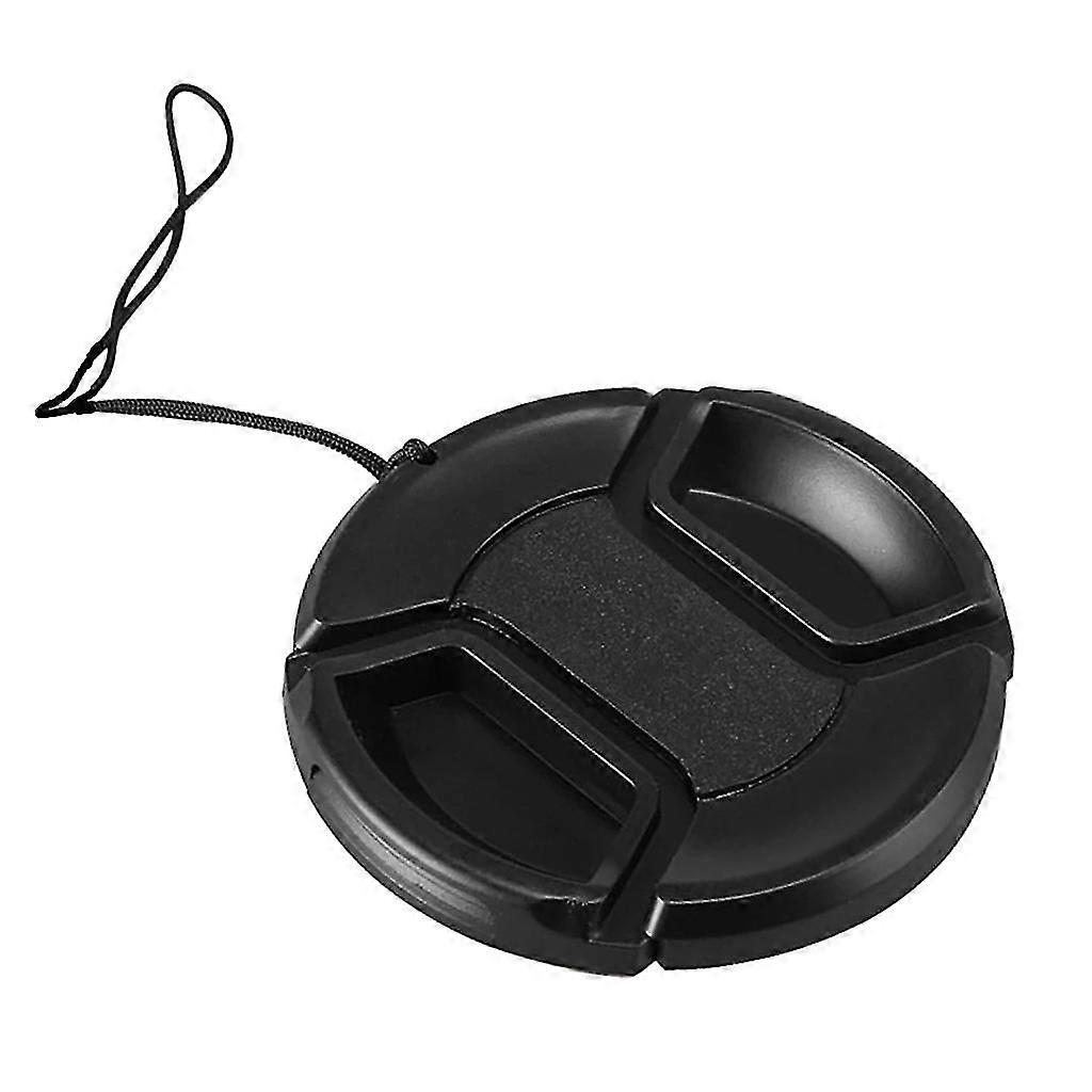 Snap-on Front Lens Cover Center Pinch Lens Cap Dust Cover with Anti-lost Strap for Pentax