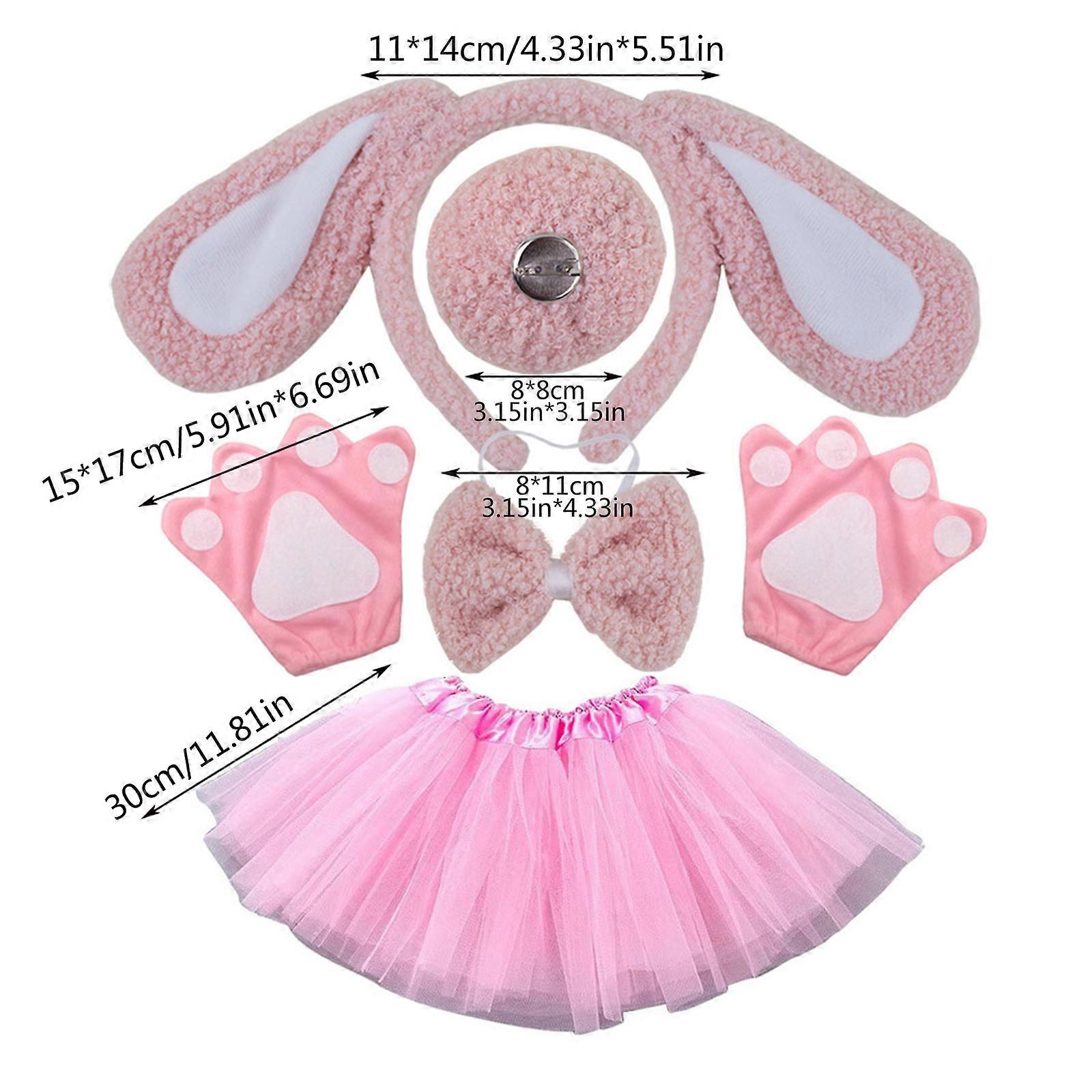 Petitebella Kangaroo Headband Bowtie Tail Gloves Costue Party for Adult (One Size