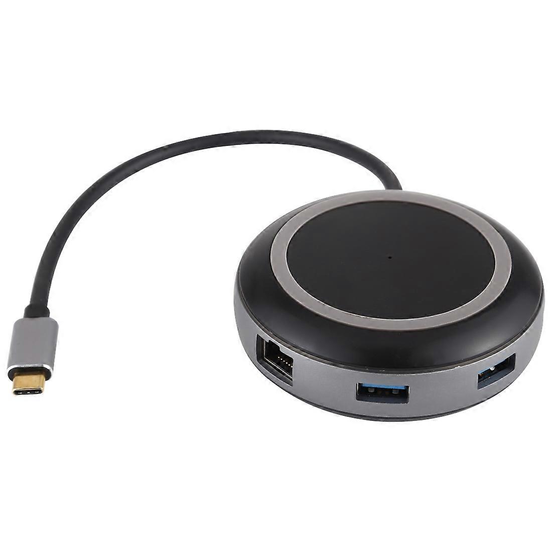 USB-C / Type-C to USB 3.0 x 3 + USB-C / Type-C + HDMI + RJ45 + SD / TF Card Reader HUB Adapter