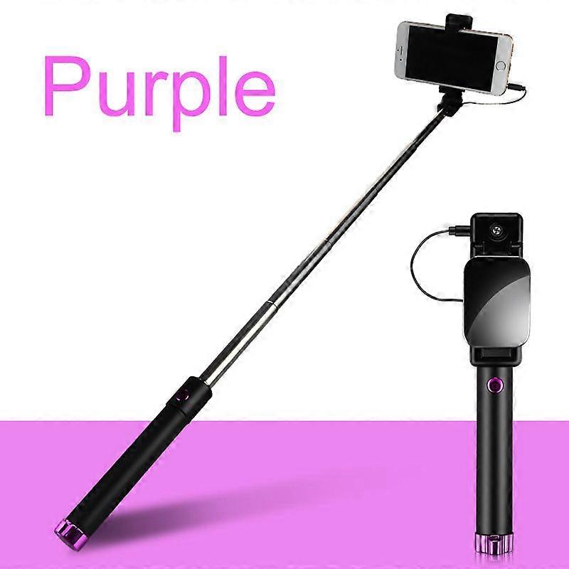 New Extendable Folding Wired Selfie Stick With Button Wired Silicone Handle Universal for Smartphones