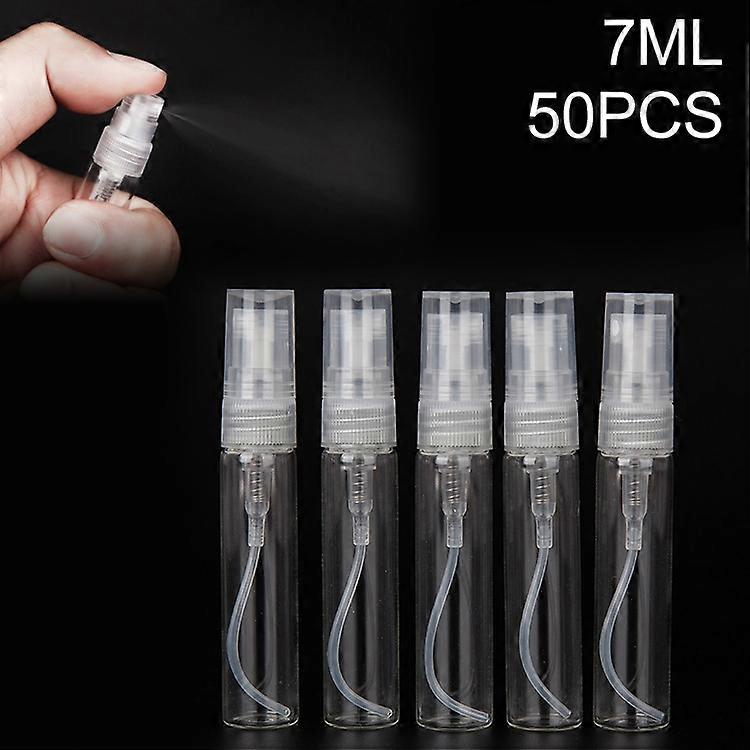 50 PCS Perfume Bottle Spray Bottle Perfume Bottle Empty Bottle, Capacity:7ML (Transparent)