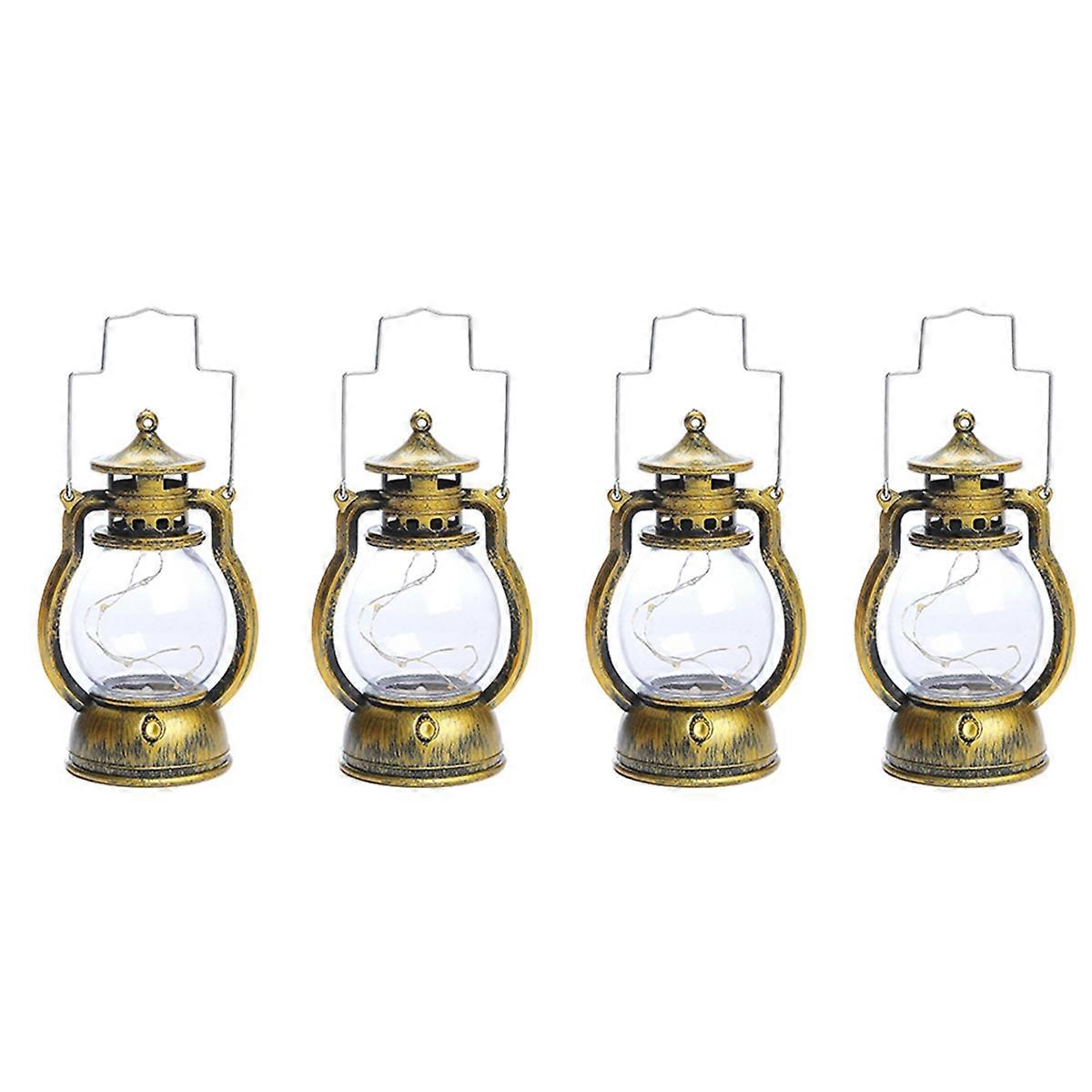 4Pcs LED Retro Lanterns Decorative Outdoor Hanging Decorative