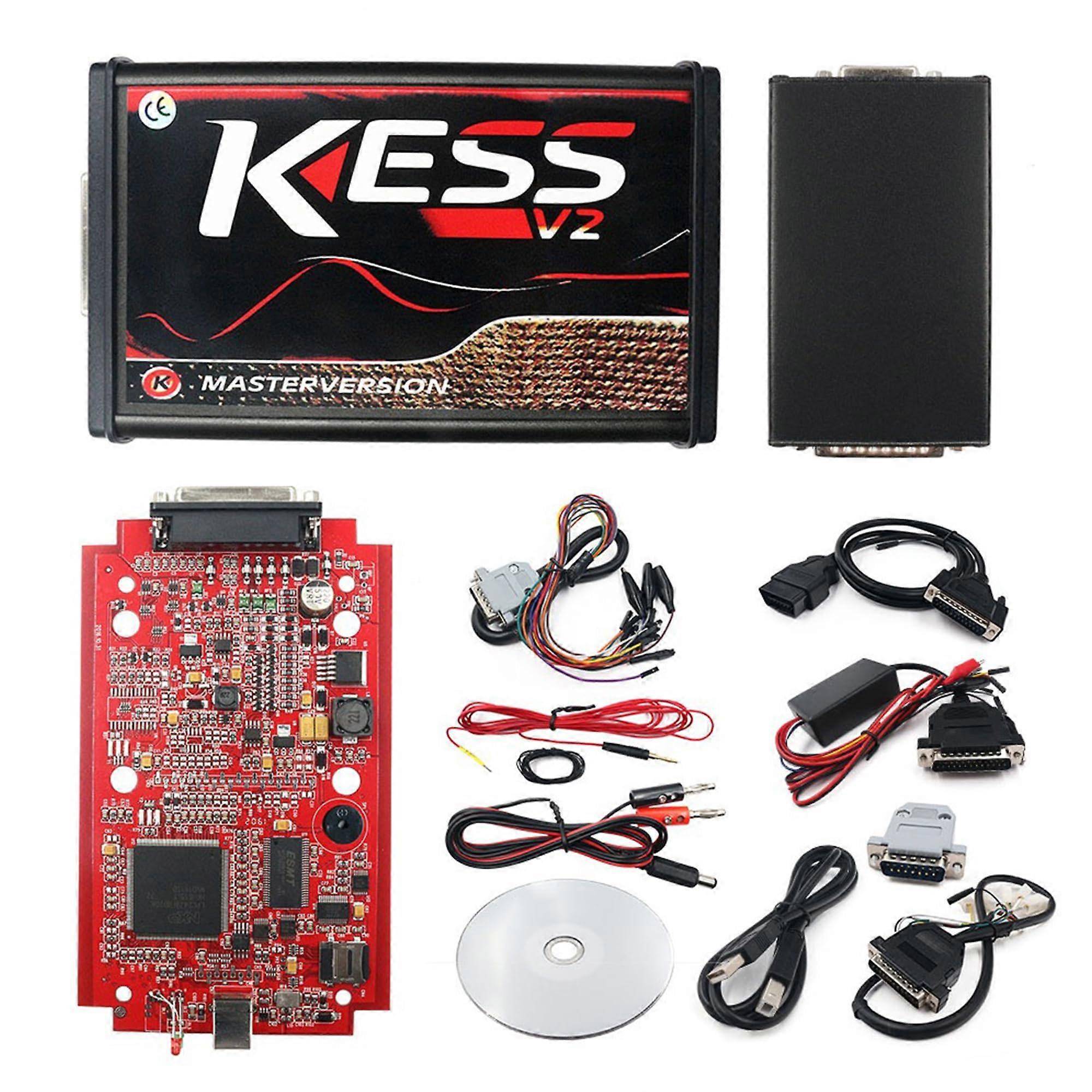 Kess V2 V5.017 Online Version Red PCB Support 140 Protocol No Tokens Limitation for Kess V2 OBD2 Manager Tuning Kit Auto Truck ECU Programmer