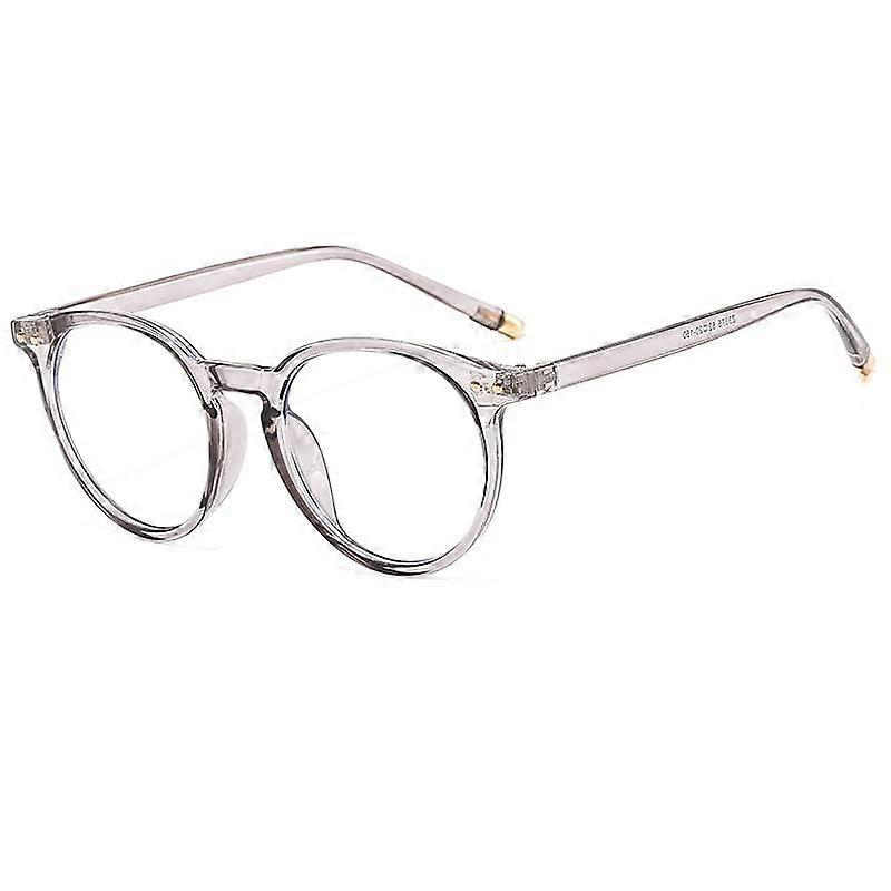 Unbreakable Reading Glasses for Computer Use, Anti-Glare Round Eyeglasses for Men and Women, Gray, Size 250