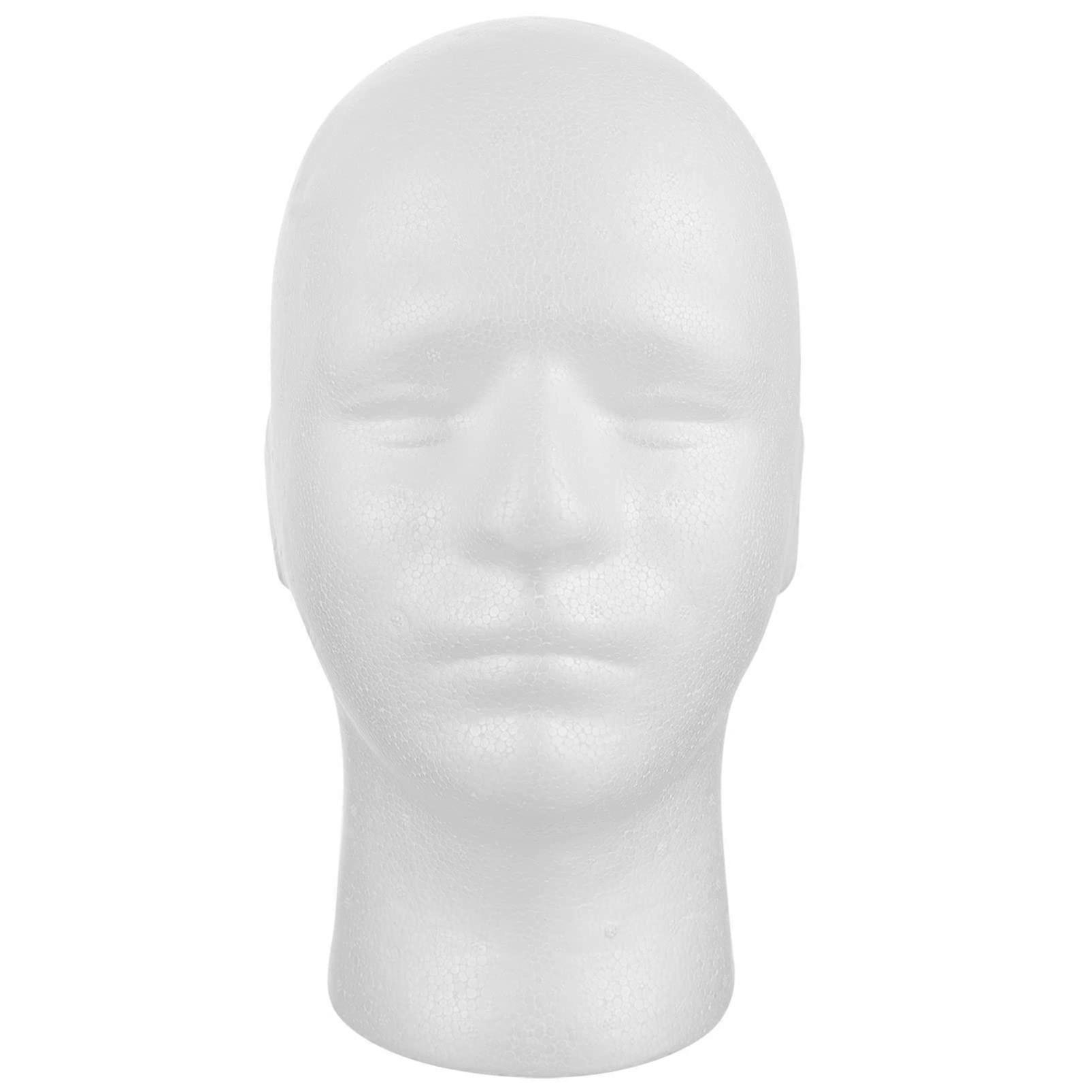 Men Mannequin Head Model for Wigs Hats Scarves Display Dummy Foam Head for Salon Store Home Use Smooth Touch Convenient Design