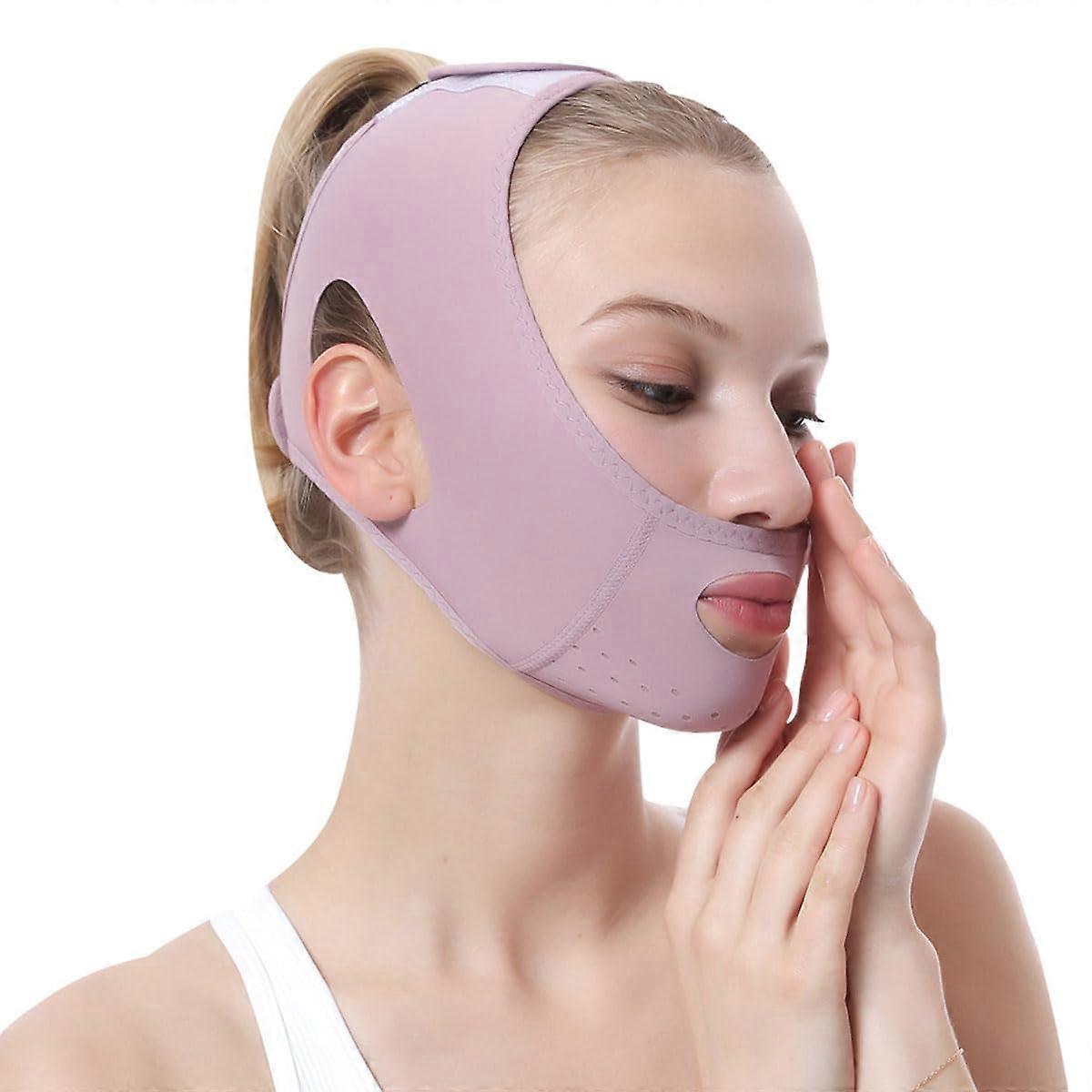Face Lift Belt Comfortable V Shaped Strap for Facial Lifting, Adjustable Chin Up Band, Suitable for All Skin Types