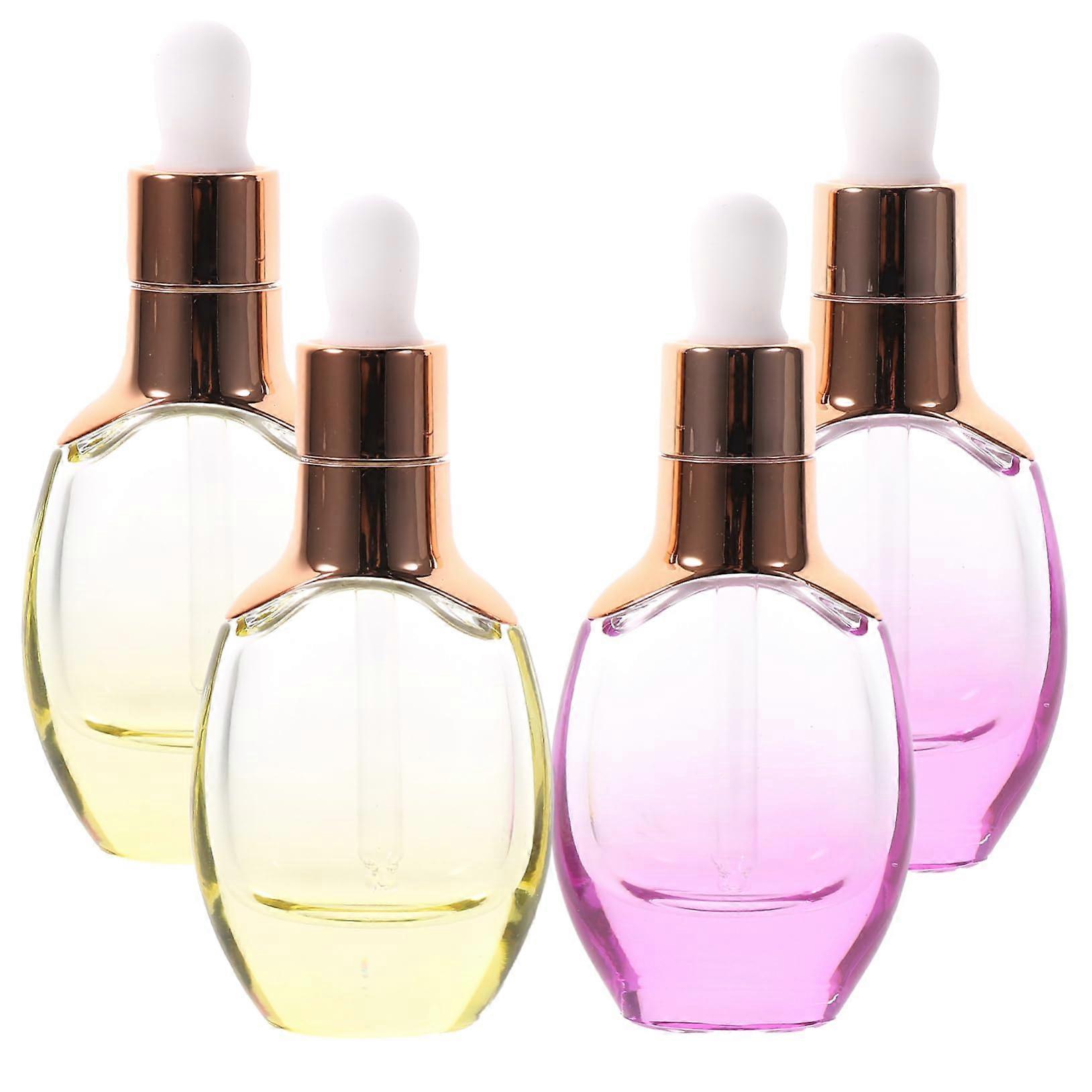 Convenient Glass Oil Dropper Bottles Set of 4 Bottles Sub for Essential Oils Aromatherapy and Medicine Random