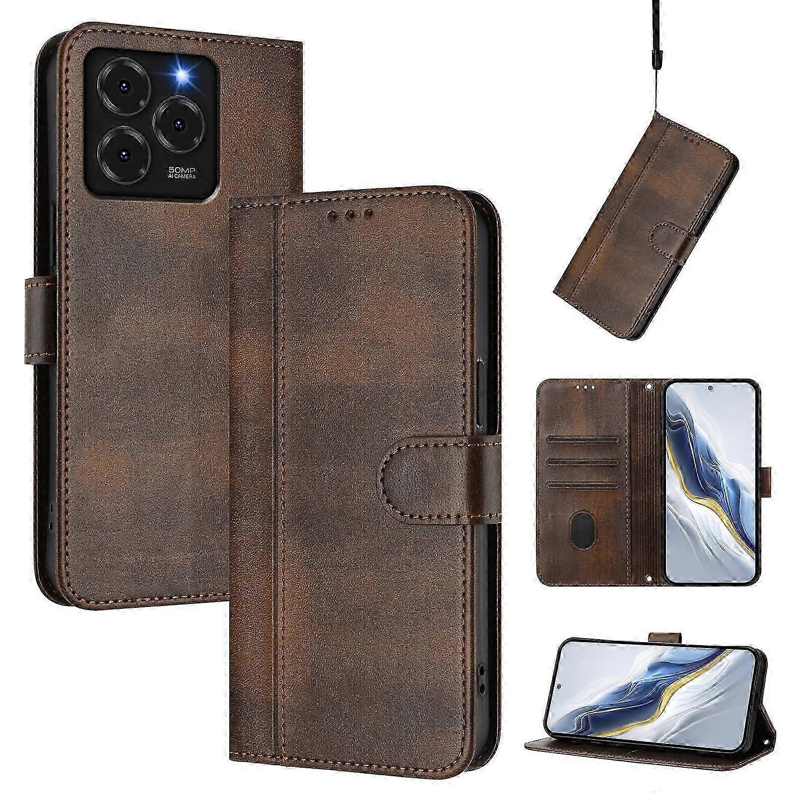 Retro läderfodral med linjespänne