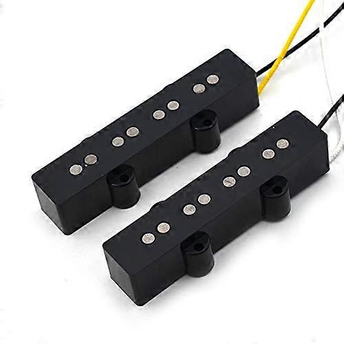 Guitar Part for Open Alnico 5 Jazz JB Bass 4 String Pickup Neck Or Bridge Pickup Braided Cloth Cable Bass Parts(Color:Neck and Bridge) Ref: 1658