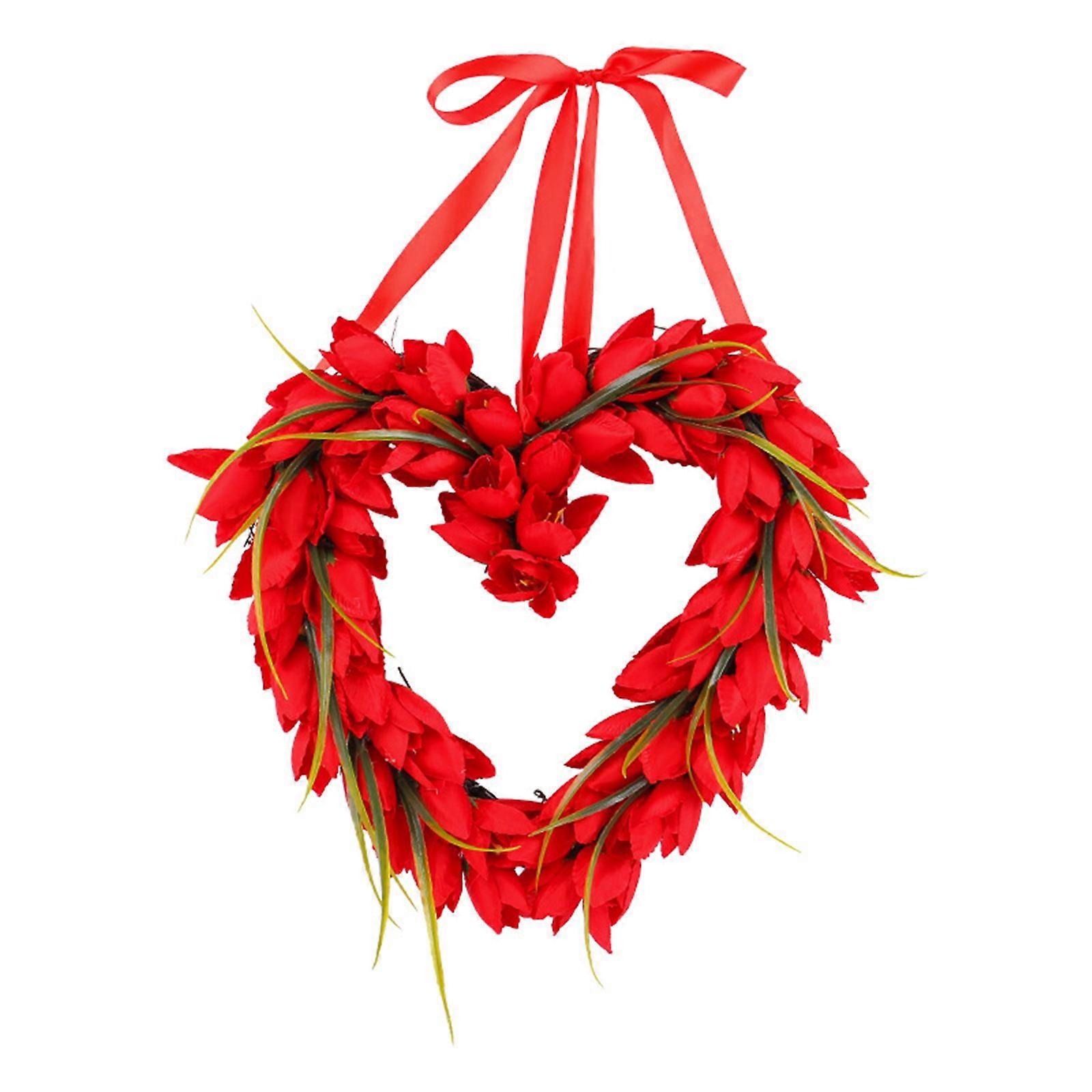 Couronne de Saint-Valentin, pendentif tulipes, guirlandes d'amour, décoration, accessoires de mise en scène, guirlandes multicolores pour fête de la Saint-Valentin