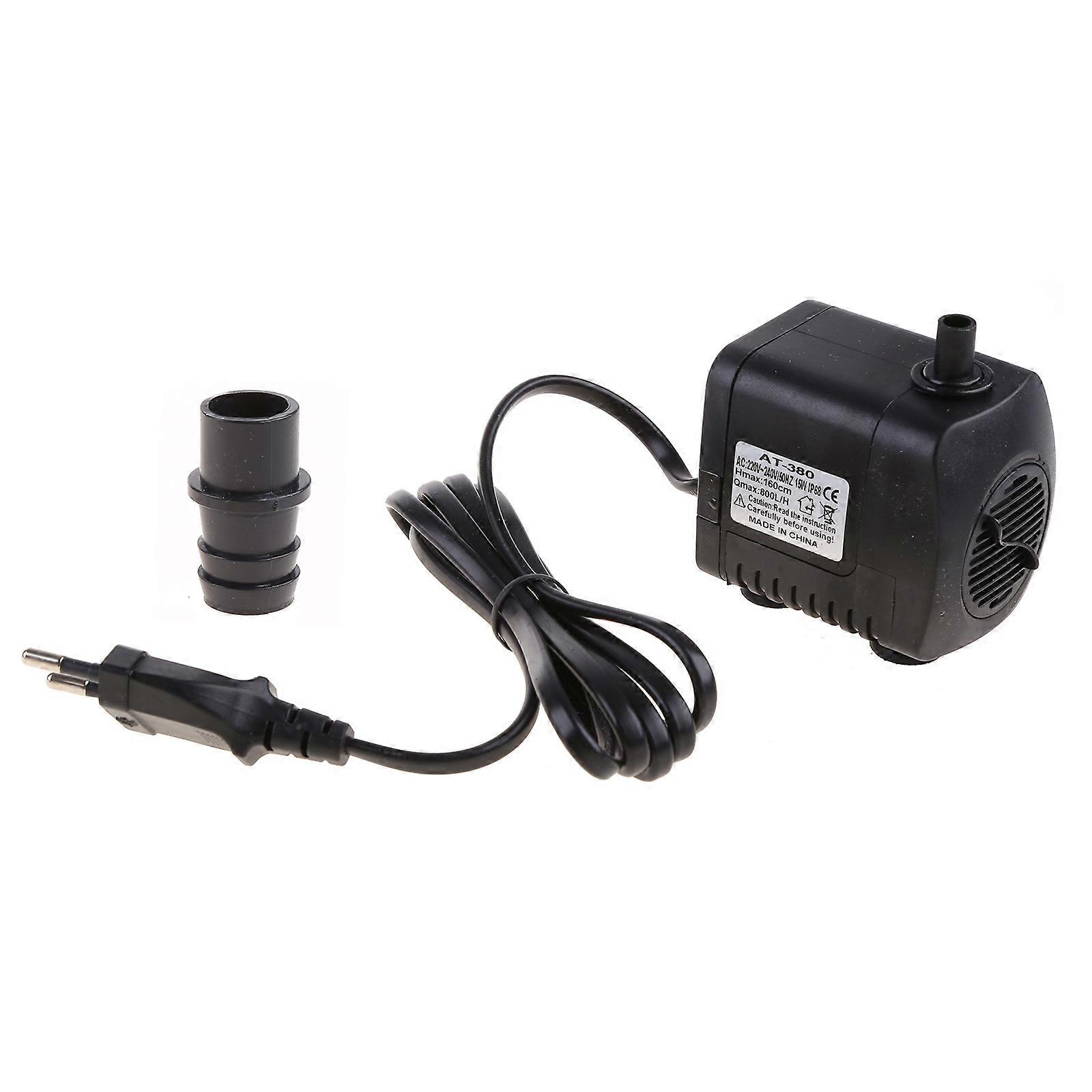 Pompe submersible ultra silencieuse Réservoir de poisson réglable Filtre de fond Pompe d’aquarium 220V 15W EU Plug Tank Pompe à eau d’aquarium Noir