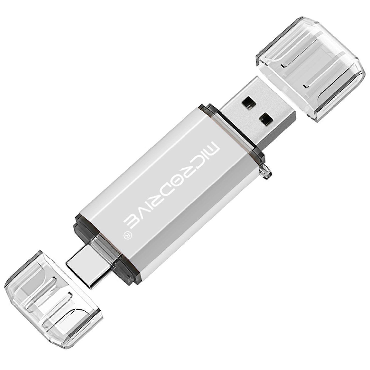 MICRODRIVE 64GB 2-in-1 USB 2.0/Type-C U-Disk Phone Laptop Computer Flash Disk