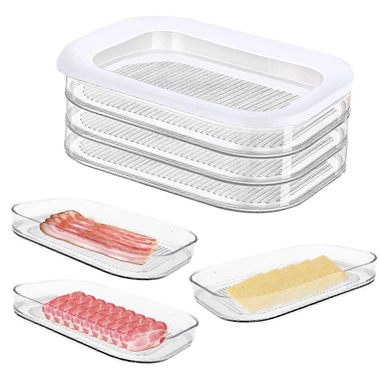 Clear Deli Meat Container - Stackable Bacon/Cheese Storage