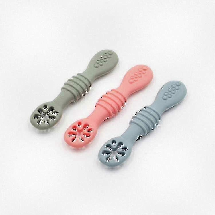 Set of 3 Silicone Baby Spoons - Perfect First Stage Utensils for Toddlers