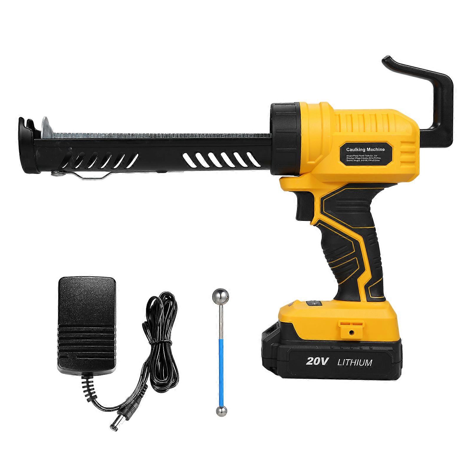 Cordless Caulking Machine 20V Hand-held Cordless Electric Caulking Machine Kit Equipped with 2.0 Ah Battery and Charger LED Light 5 Adjustable Speeds