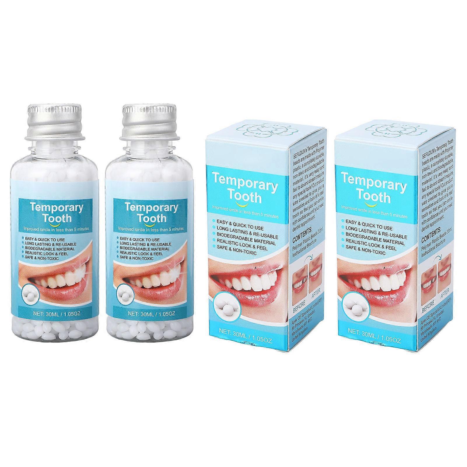 2pcs Tooth Repair Glue Temporary Moldable Teeth Filling Replacement for Fixing Missing Tooth