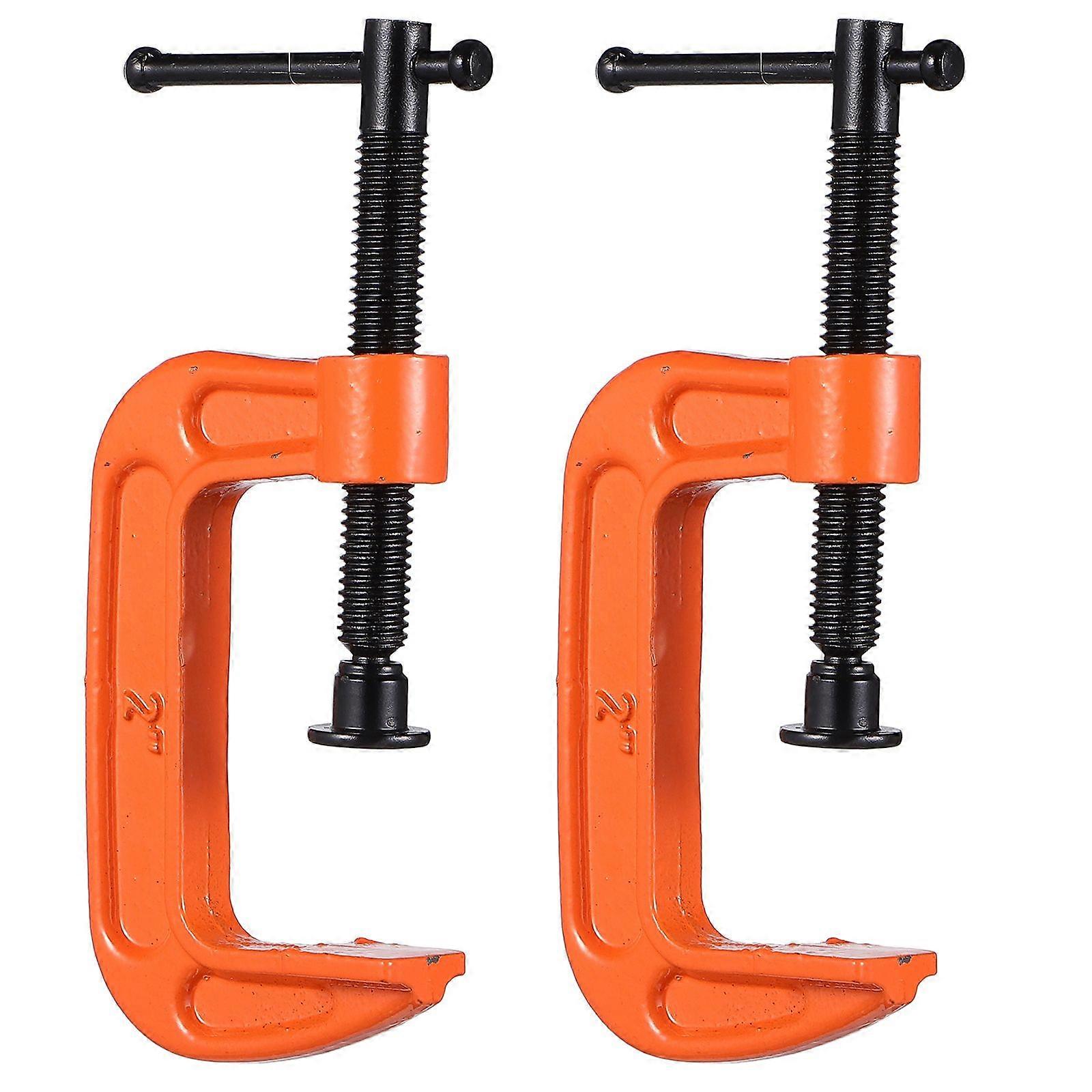 2 sztuk G Zacisk do obróbki drewna C-Clamps do drewna Plastik Cięcie Wiercenie Odwrócone C-Clips do mocowania przedmiotu obrabianego Części narzędzi ręcznych Pomarańczowy