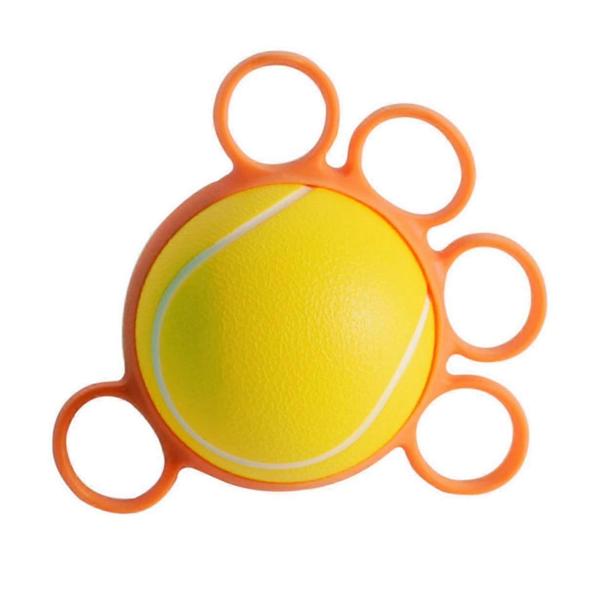 Fivefinger grip ball Hand trainer Finger strength Elastic Pu Orange