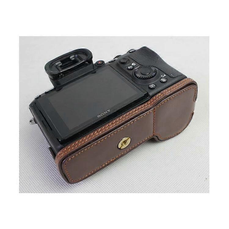 Half Camera PU Leather Protection Shell Compatible For Sony ILCE-9 / A9 / A7RM3 A7RIII