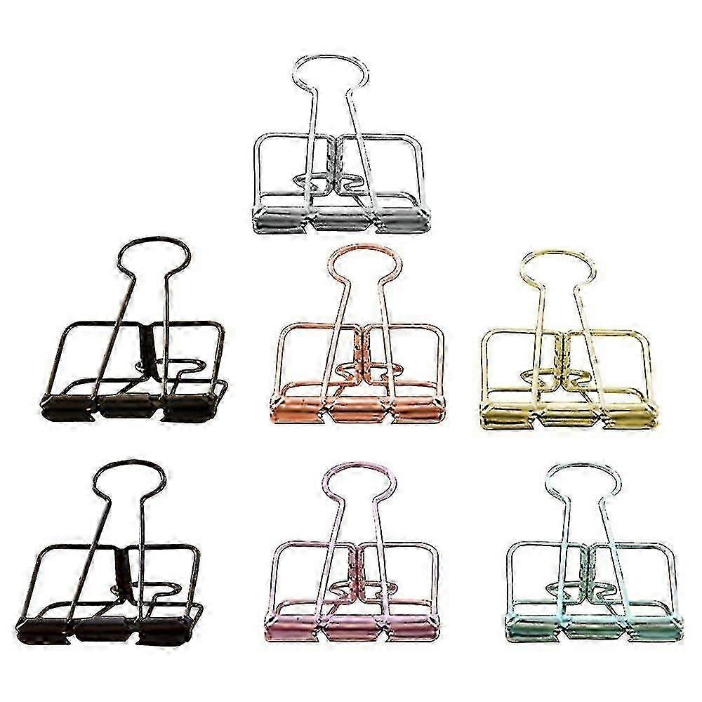 7 Pcs Officemate Easy Grip Medium Binder Clips, Collect Colored Long Tail Ticket Folder