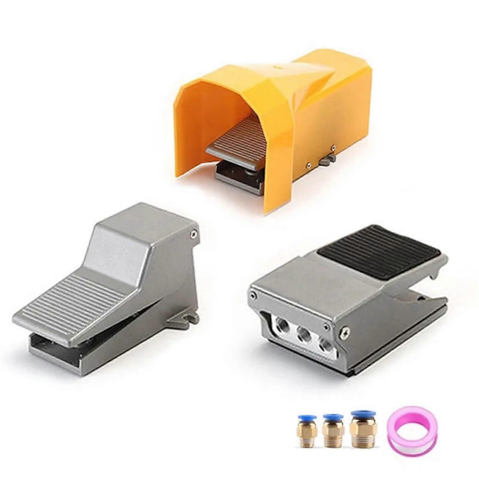 FV320 FV420 4F21008 with Lock Cylinder Control Switch 2 Position 5 Way Air Pneumatic Foot Pedal Reversing Valve 1Pcs(4F21008LG,with 6mm Fitting)