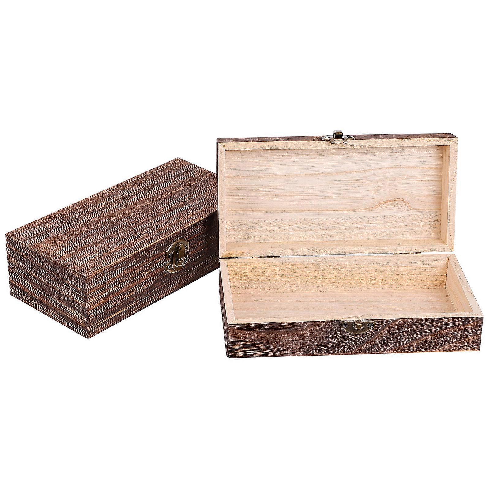 Wood Keepsake Box with Hinged Lid, Functional and Decorative Home Accessory