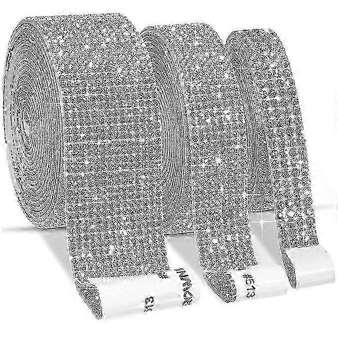 Decorazione fai da te autoadesiva con strass di cristallo - argento - 2,7 cm