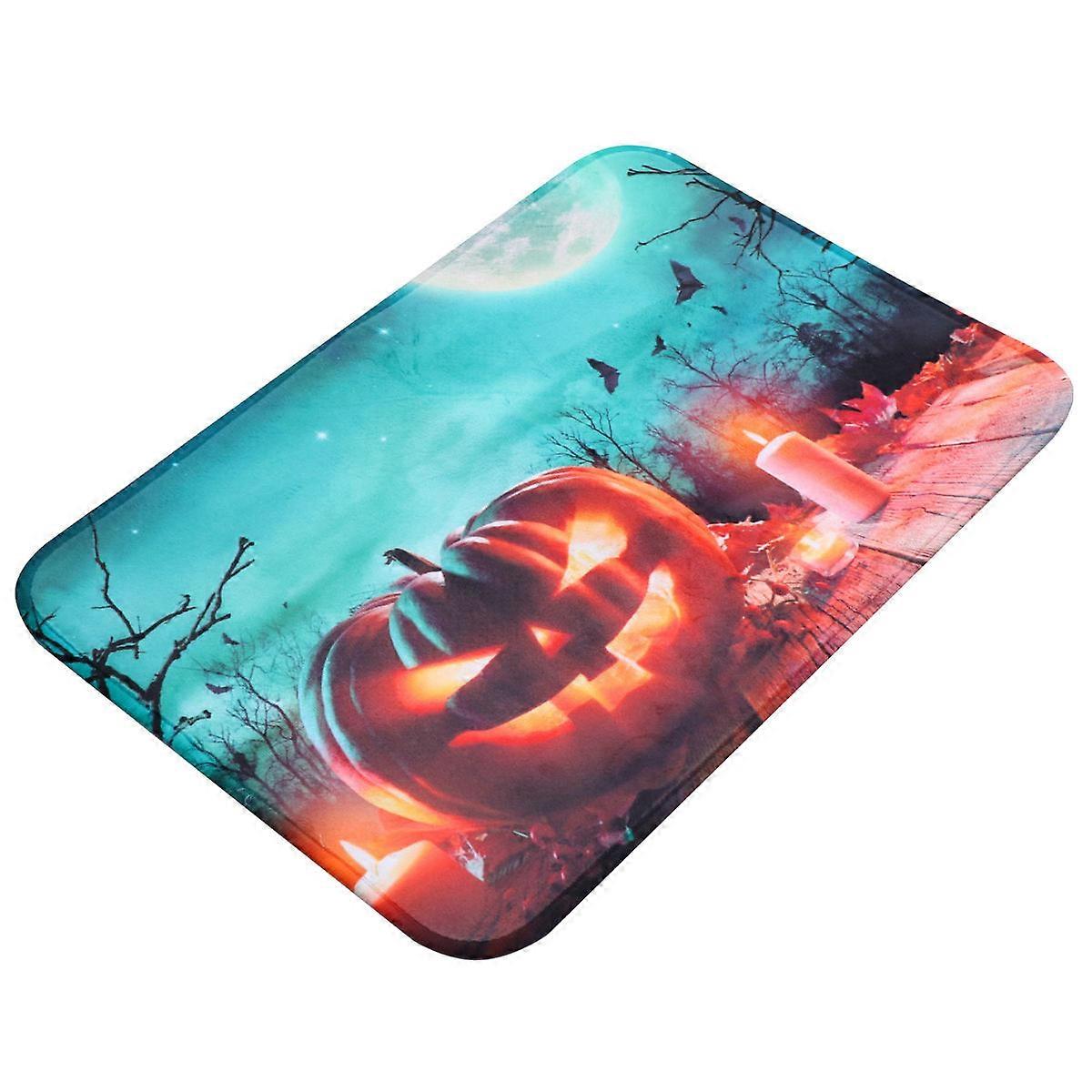 Oblong Mat Halloween Floor Mat Non-Slip Flannel For Home Use 1Pc