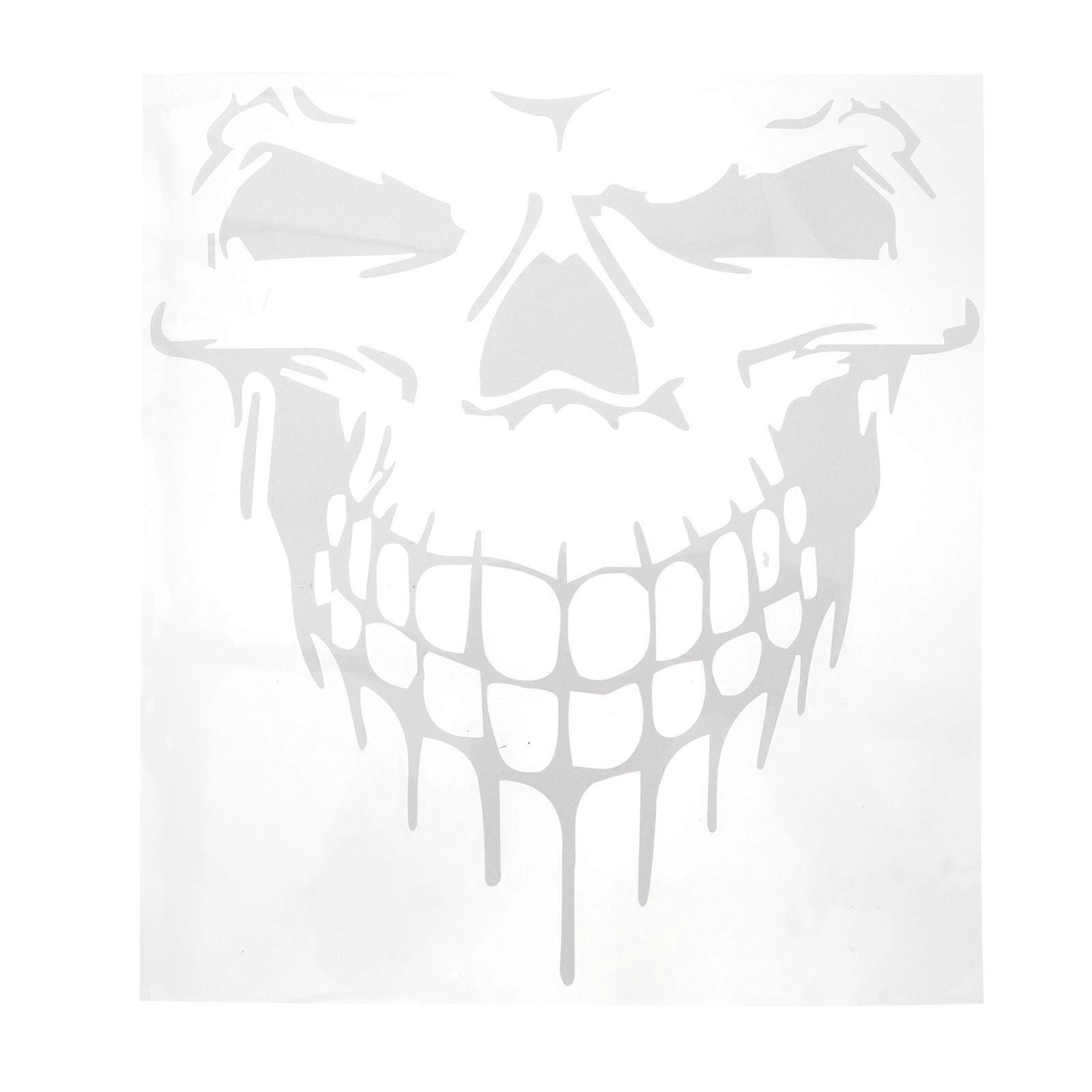 Car Decoration Sticker Skull Head Reflective Durable For Smooth Surface 1Pcs