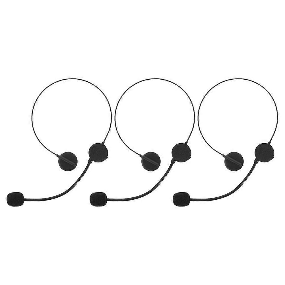 Cosplay Microphone Headset Prop Toy Headset Accessory Black 18.00X12.50X1.00cm Costume Parties 3Pack