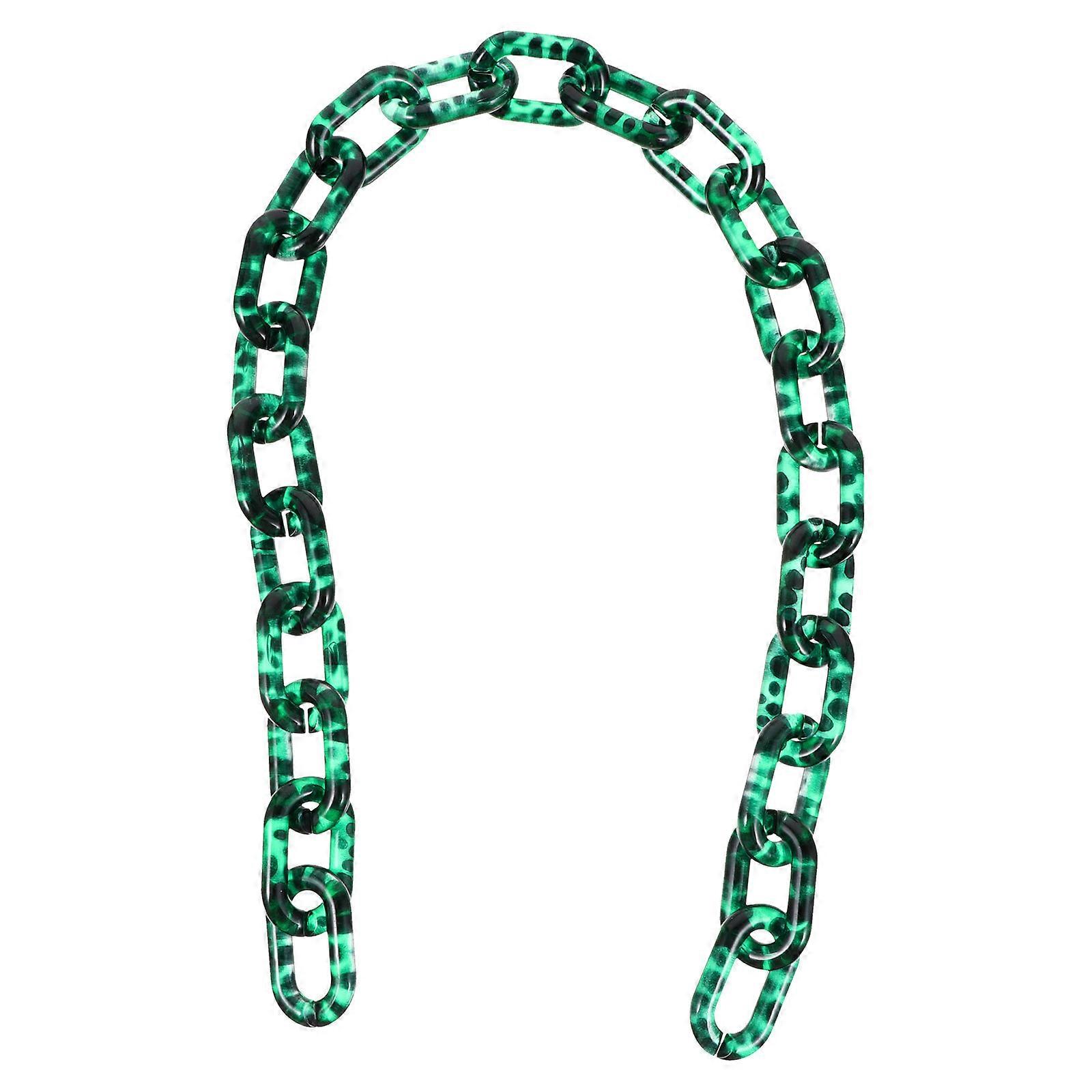 Handbag Chain Strap Diy Leopard Prints Acrylic Green 60x2.5x0.6cm Decorate Bags 1Pc