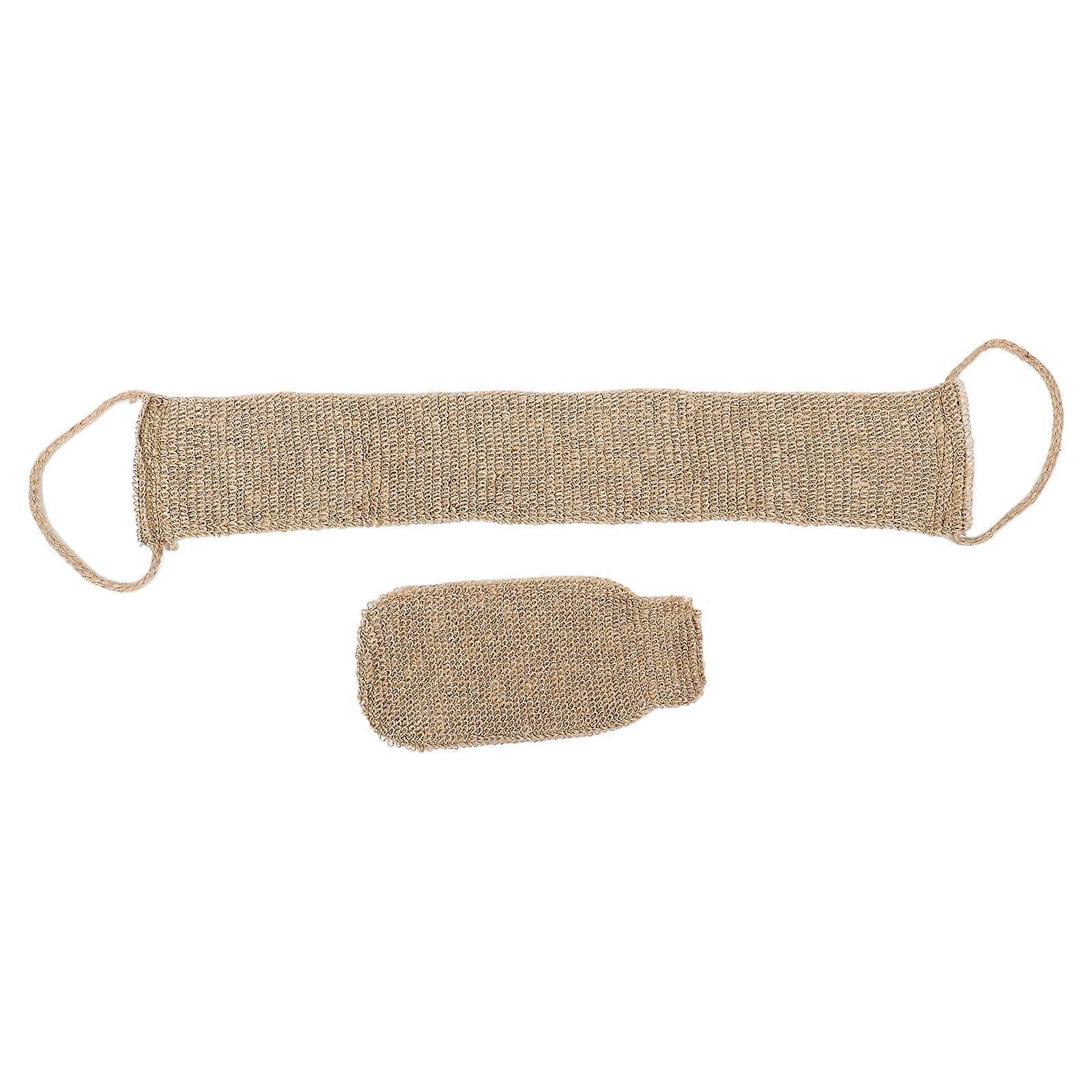 Natural Exfoliating Washcloth Long Strip Bath Gloves Men Home Use 80.00X9.50X1.20cm Exfoliating 2Pcs