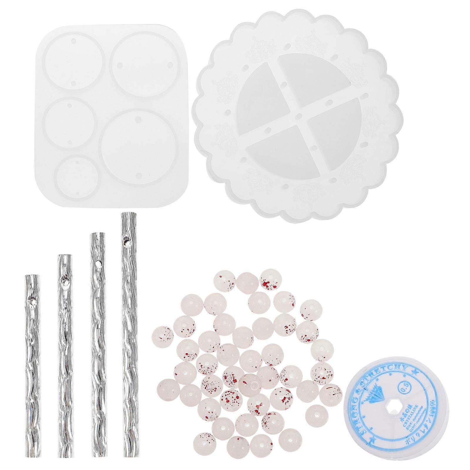 Epoxy Mold for DIY Epoxy Wind Chime Molds Pendant Wind Chime Making Accessories Assorted Color 13.3X13.3cm 1 Set