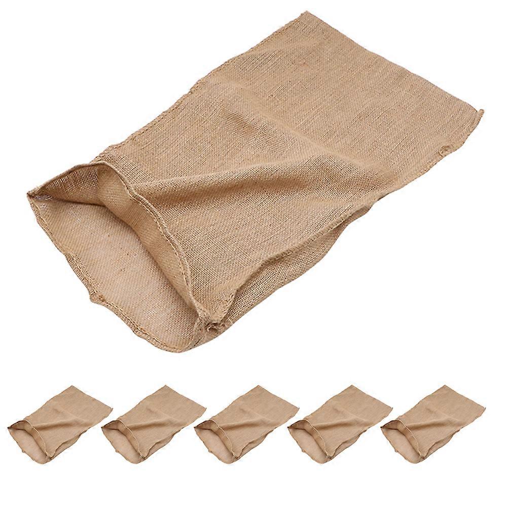 Burlap Sack Race Bags Burlap Sack Flooding Prevention Khaki 100.00X60.00X0.30cm Multipurpose Storage 6Pcs