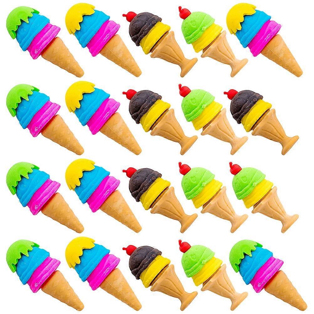 Classroom Prize Erasers Ice Cream Shape Tpr Material For School Drawing Students 30Pcs
